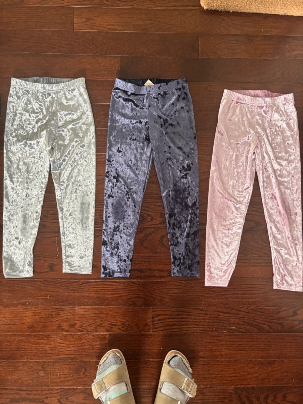 OshKosh B'gosh Velvet Leggings in Silver, Navy, and Pink